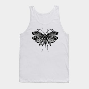 Black and White Illustration of Exotic Grasshopper Tank Top